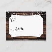 Vrijgezellenfeest met cadeaukaart voor hout en ver informatiekaartje (Achterkant)