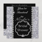 VRIJGEZELLENFEEST MET CRYSTALS-uitnodiging BLOKKER Kaart (Voorkant / Achterkant)