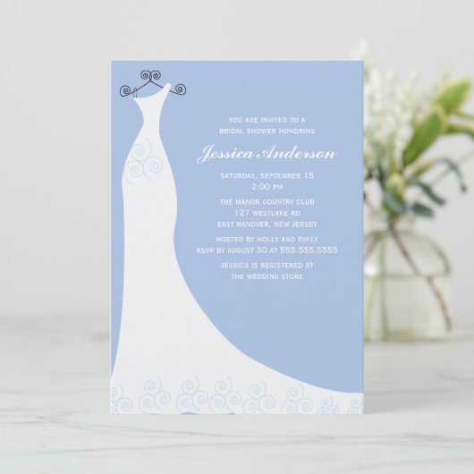 Vrijgezellenfeest met een lichtblauwe bruiloft kaart (Staand voorkant)