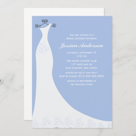 Vrijgezellenfeest met een lichtblauwe bruiloft kaart (Voorkant / Achterkant)