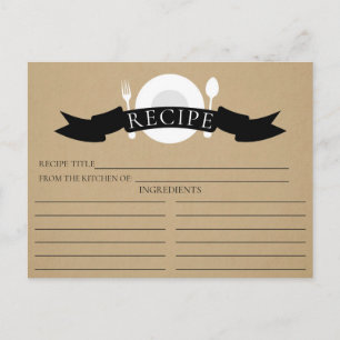 Vrijgezellenfeest met een moderne Recipe Card Kraf Briefkaart