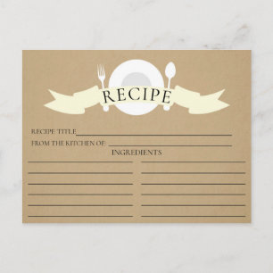 Vrijgezellenfeest met een moderne Recipe Card Kraf Briefkaart