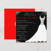 Vrijgezellenfeest met een zwarte en rode bruiloft kaart (Voorkant / Achterkant)