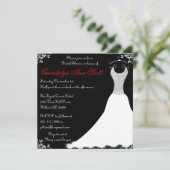 Vrijgezellenfeest met een zwarte en rode bruiloft kaart (Staand voorkant)