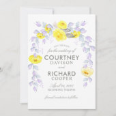 Vrijgezellenfeest met geel rozenpoeder save the date (Voorkant)