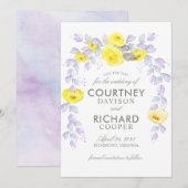 Vrijgezellenfeest met geel rozenpoeder save the date (Voorkant / Achterkant)