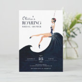 Vrijgezellenfeest met Glas Chic Flapper 20s Kaart (Staand voorkant)
