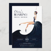 Vrijgezellenfeest met Glas Chic Flapper 20s Kaart (Voorkant / Achterkant)