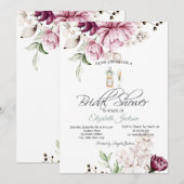 Vrijgezellenfeest met glazen flessenbloemen kaart (Voorkant / Achterkant)