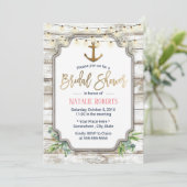  Vrijgezellenfeest met goudanker Rustic Wood Kaart (Staand voorkant)