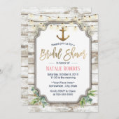  Vrijgezellenfeest met goudanker Rustic Wood Kaart (Voorkant / Achterkant)