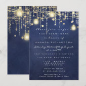 Vrijgezellenfeest met gouden lampjes kaart (Voorkant / Achterkant)