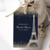 Vrijgezellenfeest met goudpels voor Eiffeltoren Cadeaulabel