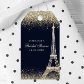 Vrijgezellenfeest met goudpels voor Eiffeltoren Cadeaulabel