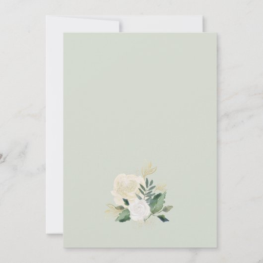 Vrijgezellenfeest met groene en goudfloral Wreath Kaart (Achterkant)