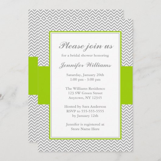 Vrijgezellenfeest met groene en grijze kaas kaart (Voorkant / Achterkant)