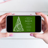 Vrijgezellenfeest met groene kerstbomen kaart