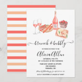 Vrijgezellenfeest met het thema Brunch & Bubble Pi Kaart (Voorkant / Achterkant)