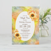 Vrijgezellenfeest met hoge thee Elegant Rustic Sun Kaart (Staand voorkant)