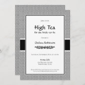 Vrijgezellenfeest met hoge thee voor zwarte en wit kaart (Voorkant / Achterkant)