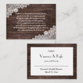 Vrijgezellenfeest met houten kant insteekkaart + l informatiekaartje (Voorkant / Achterkant)