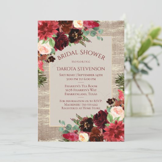 Vrijgezellenfeest met kersttong Boho Burgundy Gold Kaart (Staand voorkant)