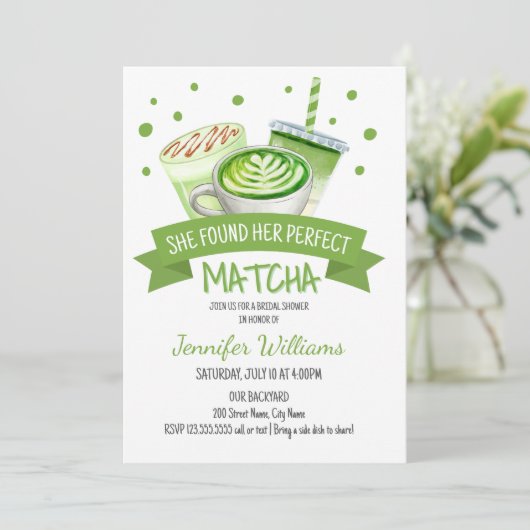 Vrijgezellenfeest met Matcha-thema Kaart (Staand voorkant)