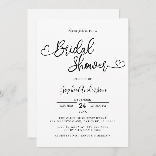 Vrijgezellenfeest met minimalistisch script voor h kaart (Voorkant / Achterkant)