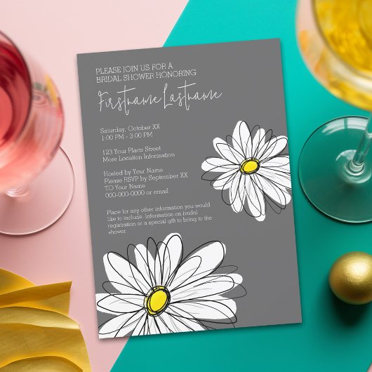 Vrijgezellenfeest met Modern Daisy Flowers Kaart