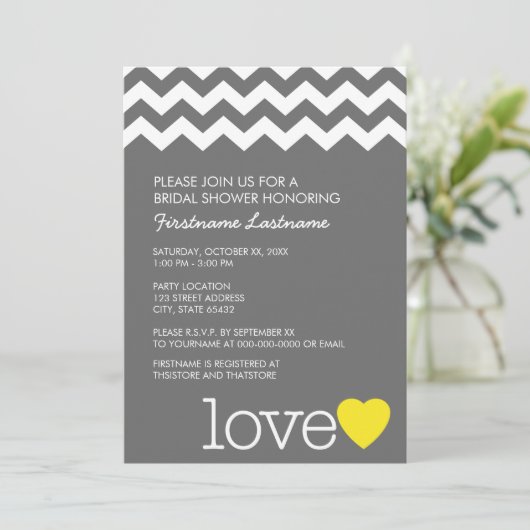 Vrijgezellenfeest met moderne chevrons en hart kaart (Staand voorkant)