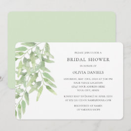 Vrijgezellenfeest met olijftakken. Groene tuin Kaart