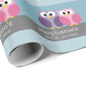 Vrijgezellenfeest met Owl Couple op Branch Cadeaupapier (Rol Hoek)