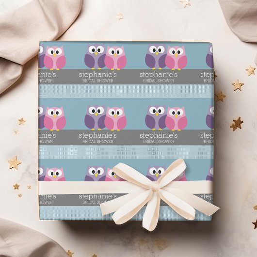 Vrijgezellenfeest met Owl Couple op Branch Cadeaupapier