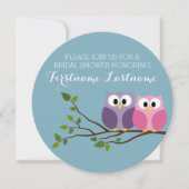 Vrijgezellenfeest met Owl Couple op Branch Kaart (Voorkant)