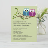 Vrijgezellenfeest met Owl Couple op Branch Kaart (Staand voorkant)