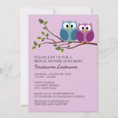 Vrijgezellenfeest met Owl Couple op Branch Kaart (Voorkant)