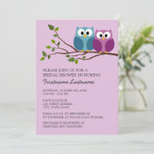 Vrijgezellenfeest met Owl Couple op Branch Kaart (Staand voorkant)