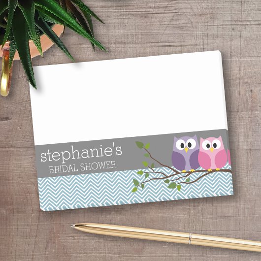 Vrijgezellenfeest met Owl Couple op Branch Post-it® Notes
