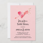 Vrijgezellenfeest met rode en gouden harten en pij kaart (Voorkant)