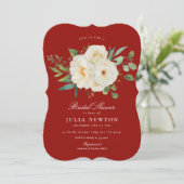 Vrijgezellenfeest met rode Waterverf kerstbeker Kaart (Staand voorkant)