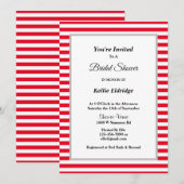 Vrijgezellenfeest met rode/witte strepen kaart (Voorkant / Achterkant)