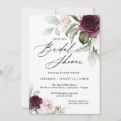 Vrijgezellenfeest met roze en pruimelbotanische Ch Kaart (Voorkant)