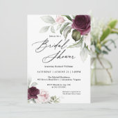 Vrijgezellenfeest met roze en pruimelbotanische Ch Kaart (Staand voorkant)