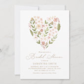 Vrijgezellenfeest met roze Floral Heart Kaart (Voorkant)