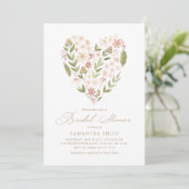 Vrijgezellenfeest met roze Floral Heart Kaart (Staand voorkant)