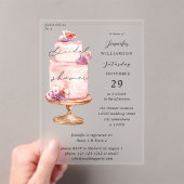 Vrijgezellenfeest met roze roze roze rok acryl uitnodigingen (Insitu (Draagbaar))