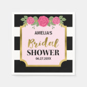 Vrijgezellenfeest met roze roze strepen en witte s servetten (Voorkant)