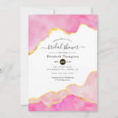 Vrijgezellenfeest met roze, zwarte en goudkleur kaart (Voorkant)