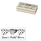 Vrijgezellenfeest met striped Sweet Teacup Tea Par Rubberstempel (Gestempeld)