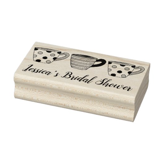 Vrijgezellenfeest met striped Sweet Teacup Tea Par Rubberstempel (Stempel)